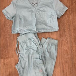 Women's Light Blue Scrub Top